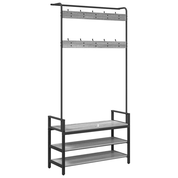 Закачалка за палта Сив Сонома 95 x 34 x 184 см Инженерно дърво