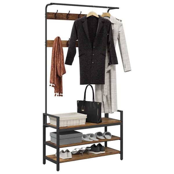 Закачалка за палта Старо дърво 95 x 34 x 184 см Инженерно дърво