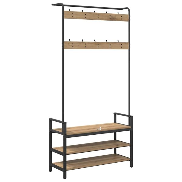 Закачалка за палта с рафт Дъб 95 x 34 x 184 см Инженерно дърво