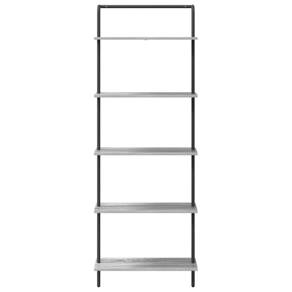 Рафт за книги Сив Сонома 60 x 24 x 168 см Инженерно дърво