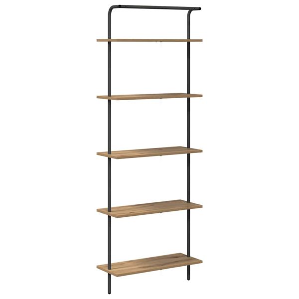 Рафт за книги Дъб 60 x 24 x 168 см Инженерно дърво