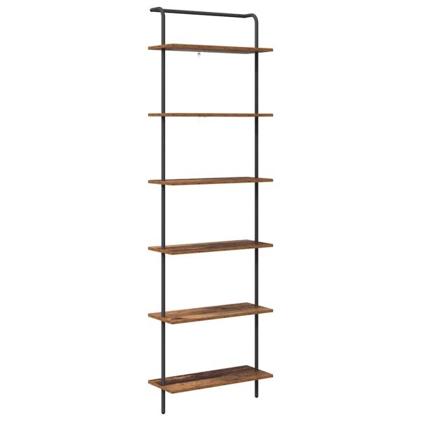 Рафт за книги Старо дърво 60 x 24 x 203 см Инженерно дърво