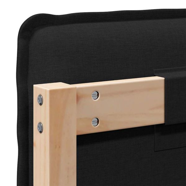 Тапицирана табла Естествено и черно 180 cm Солидно борово дърво