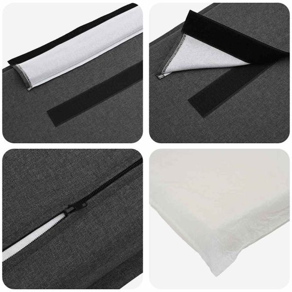 Тапицирана табла с таблото Естествено и тъмно сиво 150 cm