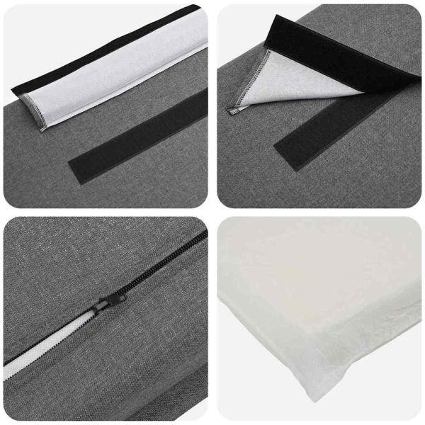 Тапицирана табла с таблото Естествено и светло сиво 135 cm