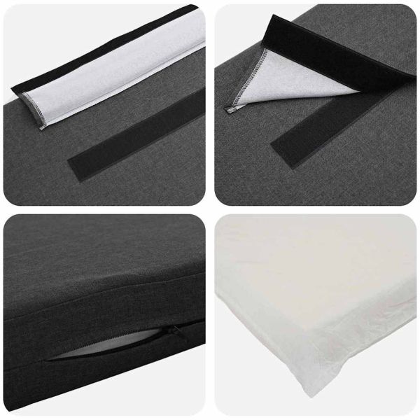 Тапицирана табла с таблото Кафяво и тъмно сиво 200 cm