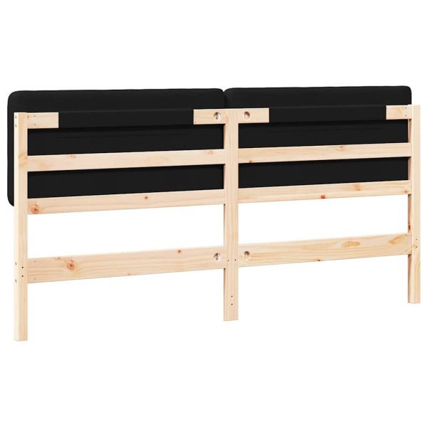 Тапицирана табла Кафяв и черен 200 cm Солидно борово дърво