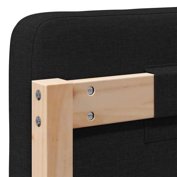 Тапицирана табла Кафяв и черен 200 cm Солидно борово дърво