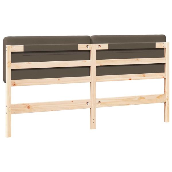 Тапицирана табла Кафяво и таупе 180 cm Солидно борово дърво