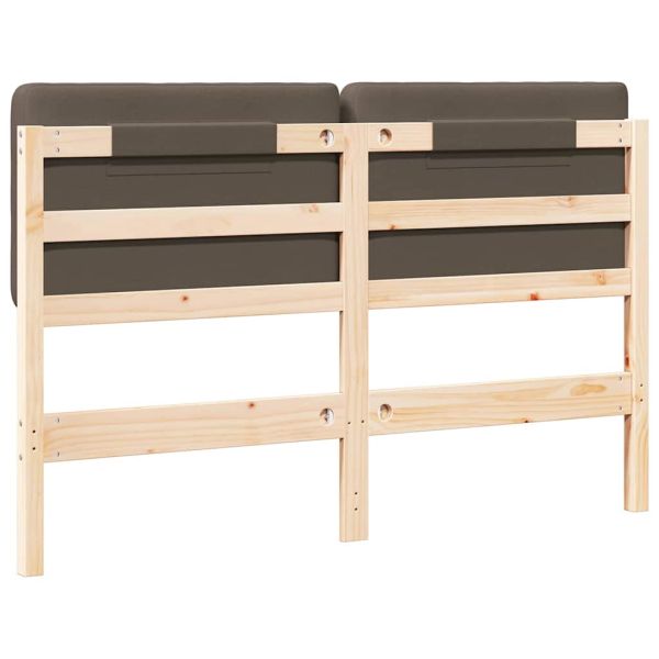 Тапицирана табла Кафяво и таупе 160 cm Солидно борово дърво