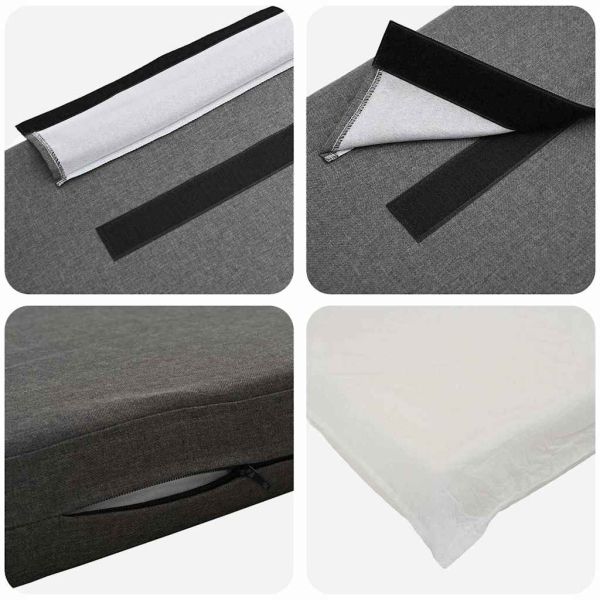 Тапицирана табла Кафяв и светло сив 135 cm Солидно борово дърво