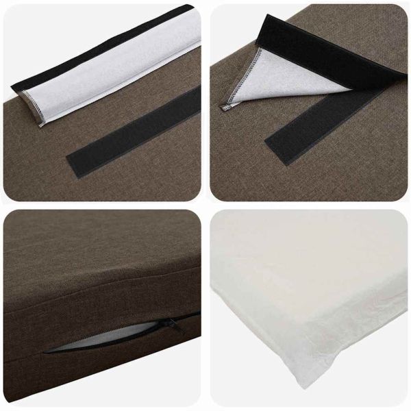 Тапицирана табла Кафяво и таупе 135 cm Солидно борово дърво