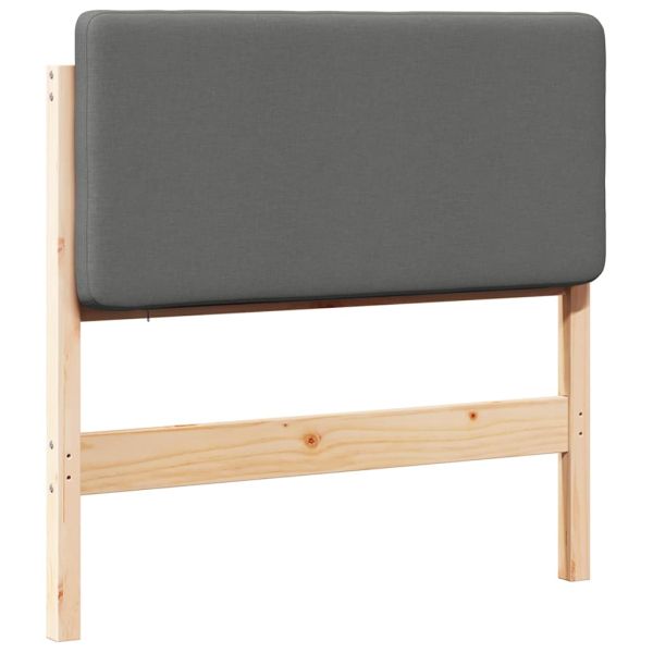 Тапицирана табла Кафяв и светло сив 100 cm Солидно борово дърво