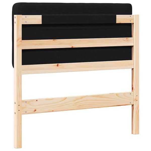 Тапицирана табла Кафяв и черен 100 cm Солидно борово дърво