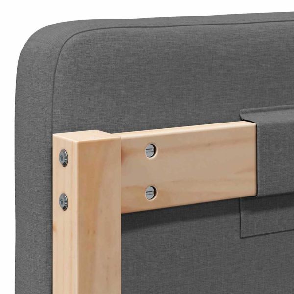 Тапицирана табла Кафяв и светло сив 80 cm Солидно борово дърво