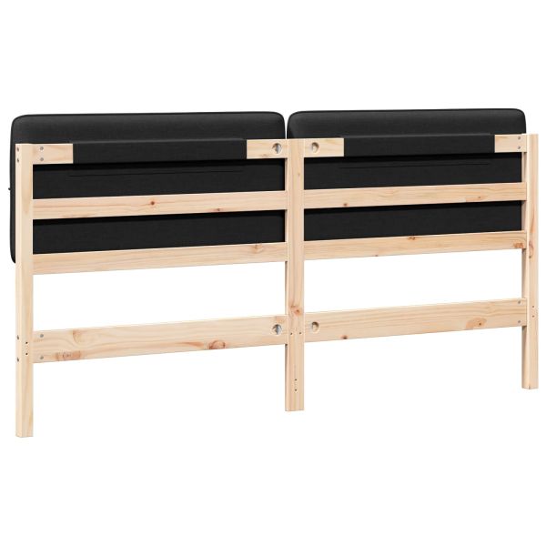 Тапицирана табла Кафяв и черен 200 cm Солидно борово дърво