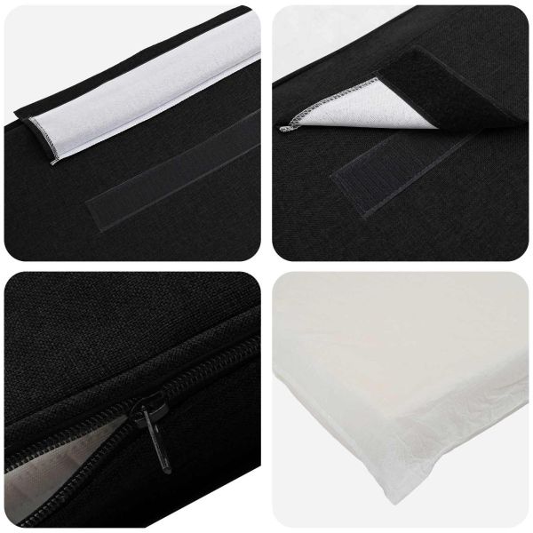 Тапицирана табла Кафяв и черен 200 cm Солидно борово дърво