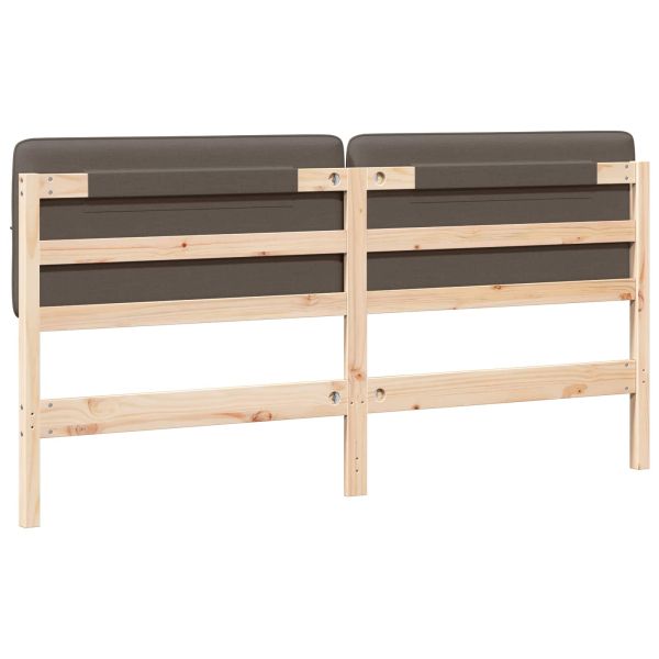 Тапицирана табла Кафяво и таупе 200 cm Солидно борово дърво