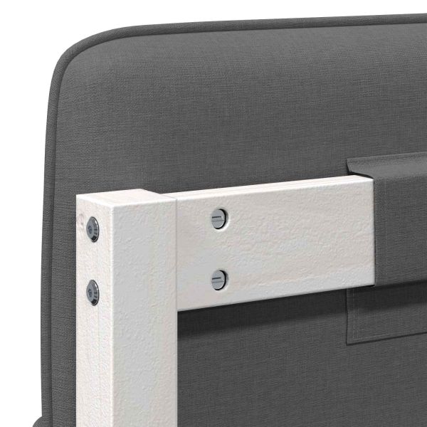 Тапицирана табла Бяло и светло сиво 180 cm Солидно борово дърво