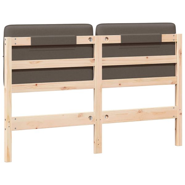 Тапицирана табла Кафяво и таупе 160 cm Солидно борово дърво