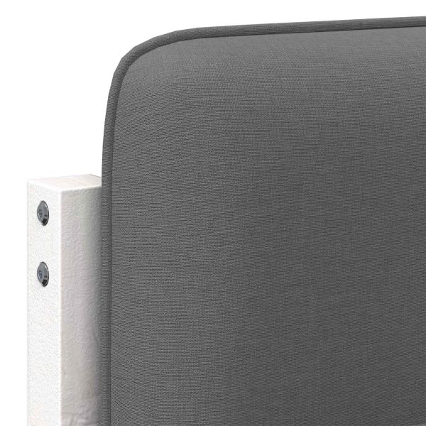 Тапицирана табла Бяло и светло сиво 160 cm Солидно борово дърво