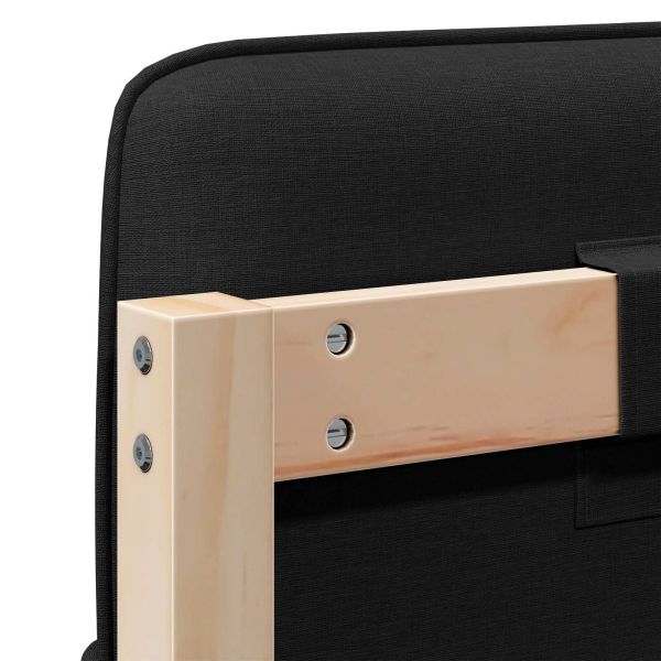 Тапицирана табла Кафяв и черен 140 cm Солидно борово дърво