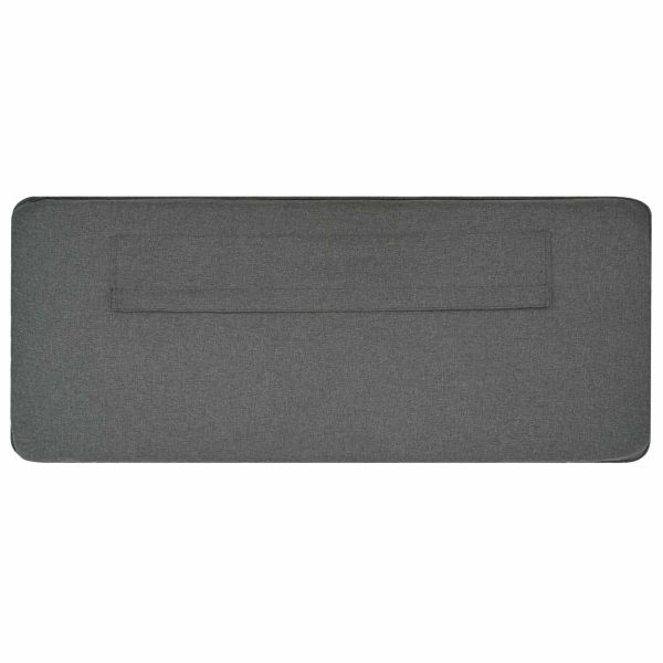 Тапицирана табла Бяло и светло сиво 140 cm Солидно борово дърво