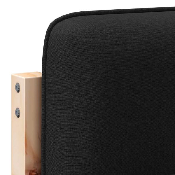 Тапицирана табла Кафяв и черен 135 cm Солидно борово дърво