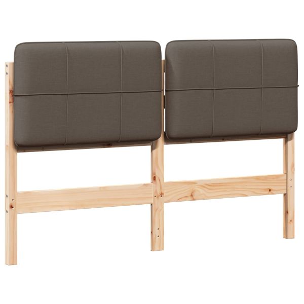 Тапицирана табла Кафяво и таупе 135 cm Солидно борово дърво