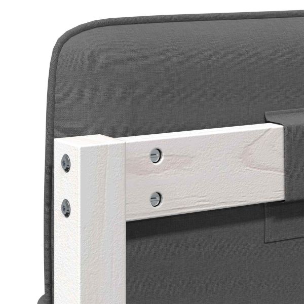 Тапицирана табла Бяло и светло сиво 135 cm Солидно борово дърво