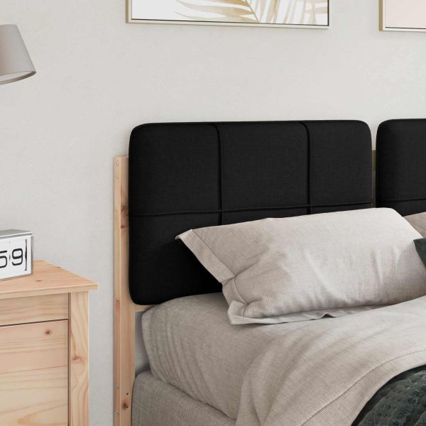 Тапицирана табла Кафяв и черен 120 cm Солидно борово дърво