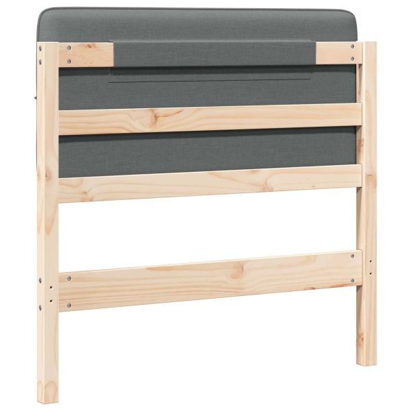 Тапицирана табла Кафяв и светло сив 100 cm Солидно борово дърво