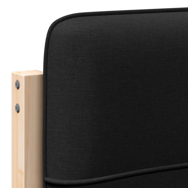 Тапицирана табла Кафяв и черен 100 cm Солидно борово дърво