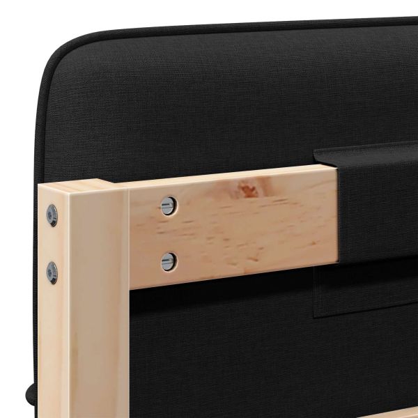 Тапицирана табла Кафяв и черен 100 cm Солидно борово дърво