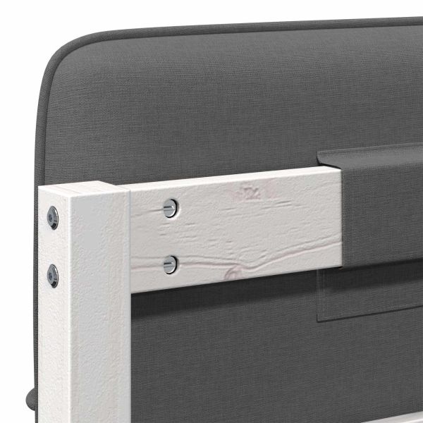 Тапицирана табла Бяло и светло сиво 100 cm Солидно борово дърво