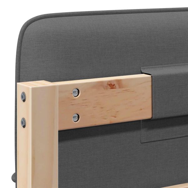 Тапицирана табла Кафяв и светло сив 90 cm Солидно борово дърво