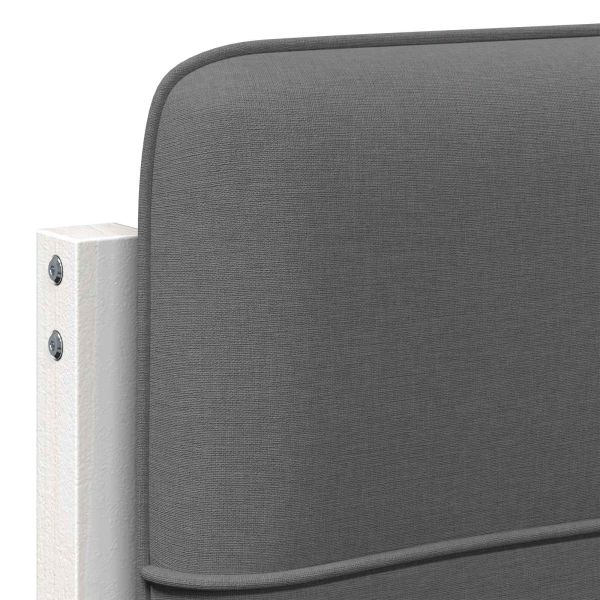 Тапицирана табла Бяло и светло сиво 80 cm Солидно борово дърво