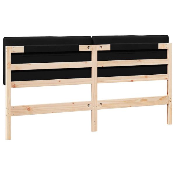 Тапицирана табла Кафяв и черен 200 cm Солидно борово дърво