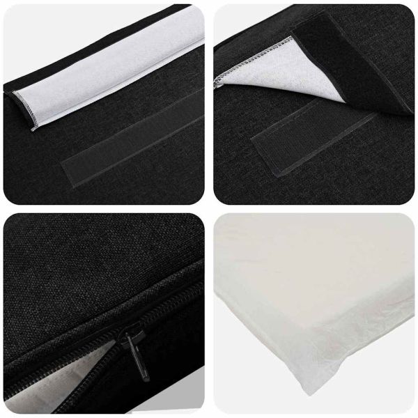 Тапицирана табла Кафяв и черен 200 cm Солидно борово дърво