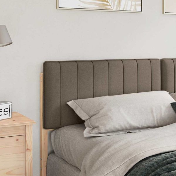 Тапицирана табла Кафяво и таупе 200 cm Солидно борово дърво