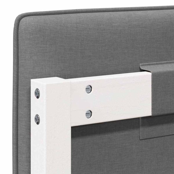 Тапицирана табла Бяло и светло сиво 200 cm Солидно борово дърво