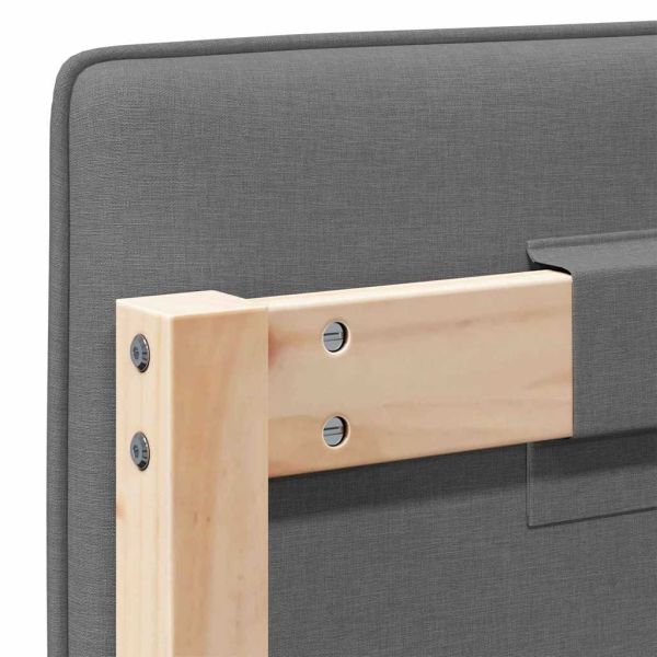 Тапицирана табла Кафяв и светло сив 140 cm Солидно борово дърво