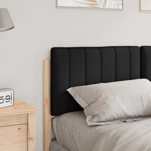 Тапицирана табла Кафяв и черен 135 cm Солидно борово дърво