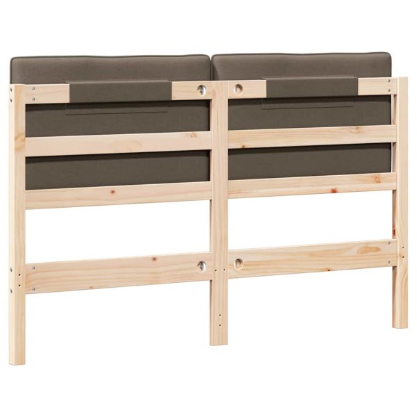 Тапицирана табла Кафяво и таупе 135 cm Солидно борово дърво