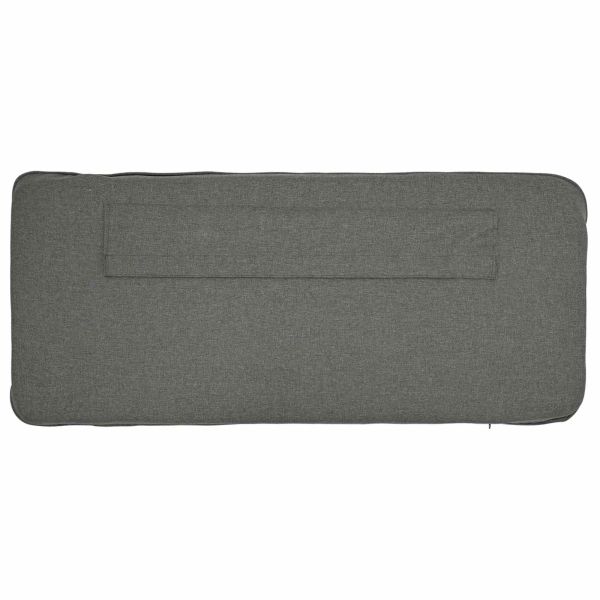 Тапицирана табла Бяло и светло сиво 120 cm Солидно борово дърво