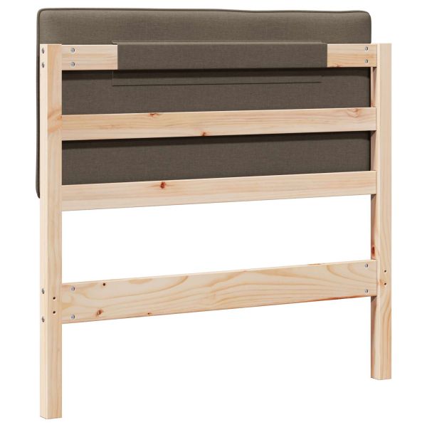 Тапицирана табла Кафяво и таупе 100 cm Солидно борово дърво