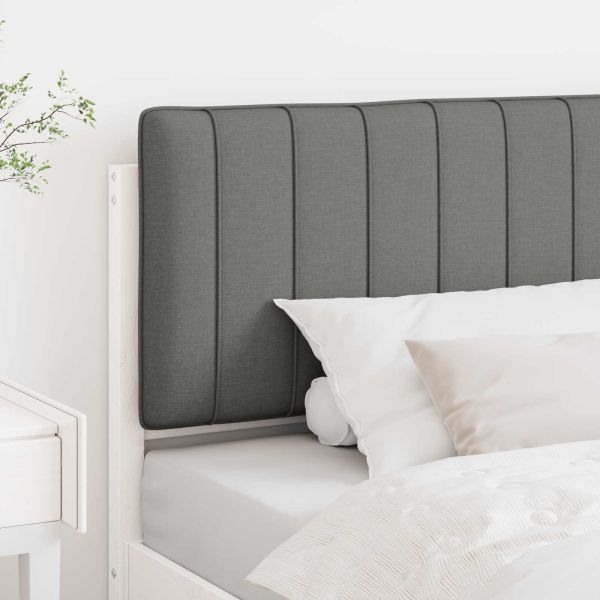 Тапицирана табла Бяло и светло сиво 100 cm Солидно борово дърво