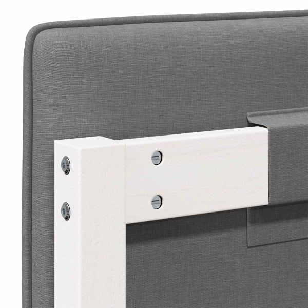 Тапицирана табла Бяло и светло сиво 100 cm Солидно борово дърво