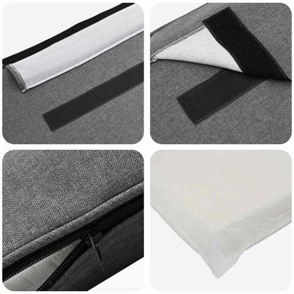 Тапицирана табла Бяло и светло сиво 90 cm Солидно борово дърво