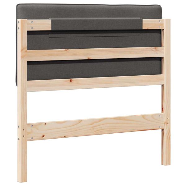 Тапицирана табла Кафяво и тъмно сиво 75 cm Солидно борово дърво